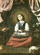 Francisco de Zurbaran, the virgin as a girl, praying